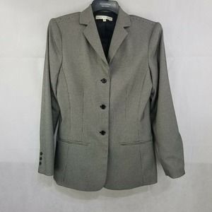 Max Studio Black Houndstooth Blazer Jacket Size 6